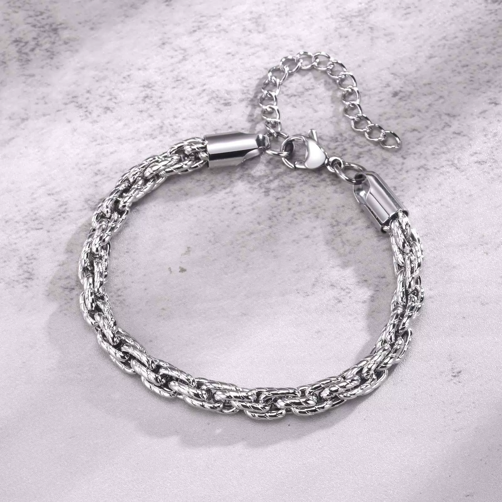 Unisex Stainless Steel Handmade Chain With Retro Old Twist Geometric Square Design And Electroplating - Image 11
