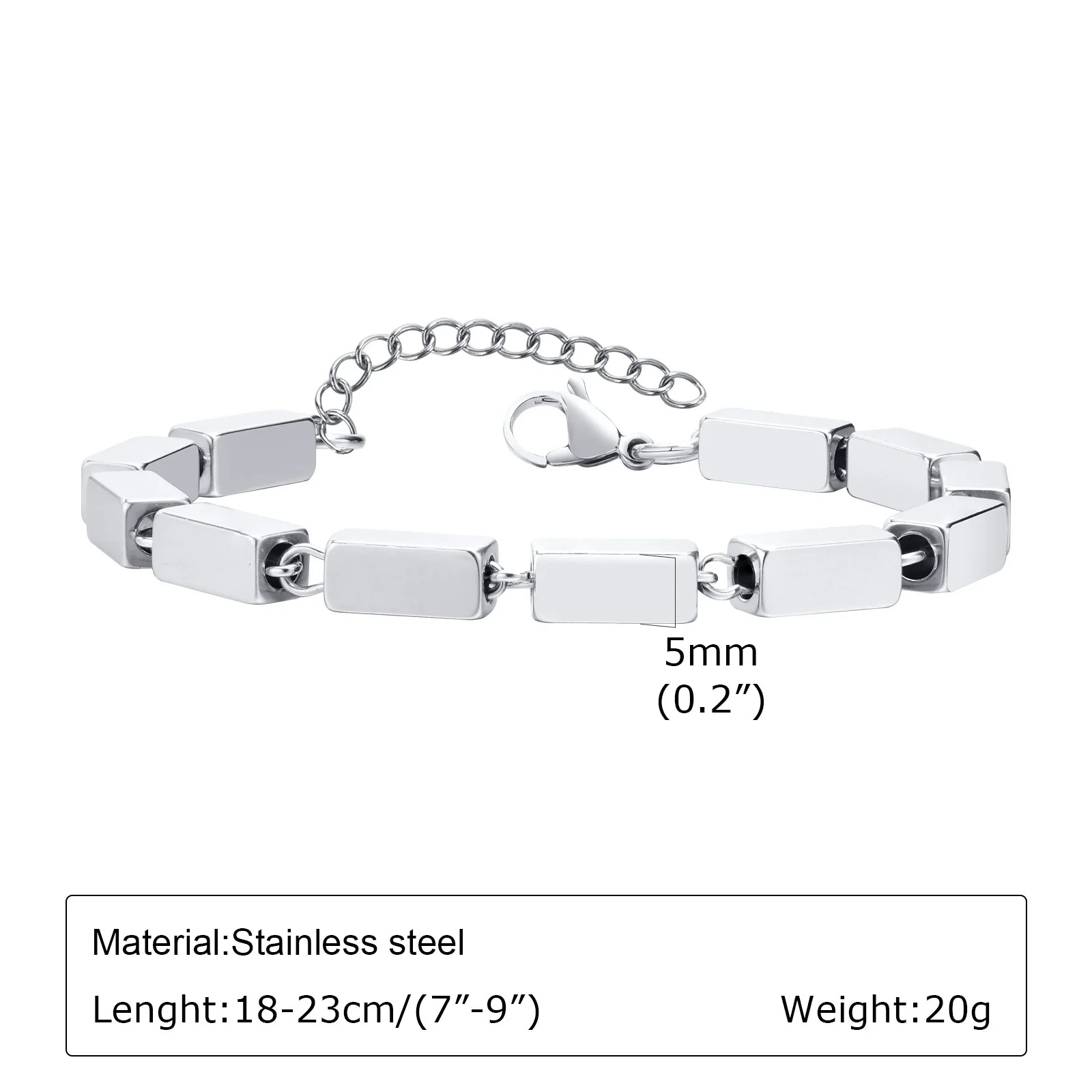 Unisex Stainless Steel Handmade Chain With Retro Old Twist Geometric Square Design And Electroplating - Image 15