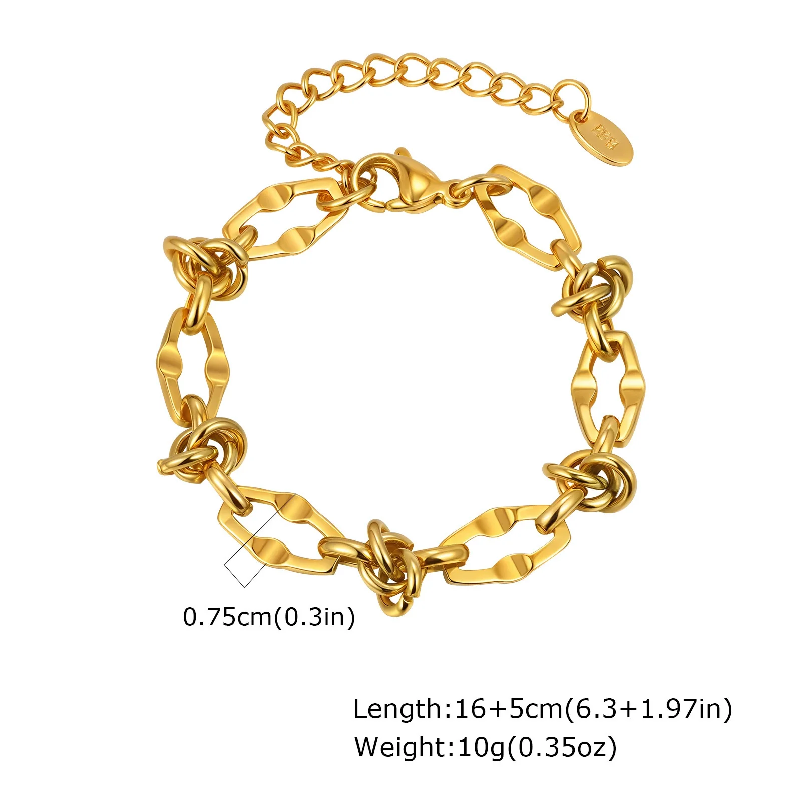 Unisex Stainless Steel Handmade Chain With Retro Old Twist Geometric Square Design And Electroplating - Image 21