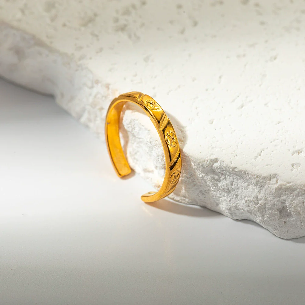 Unisex Stainless Steel Simple Geometric Ring With Electroplating Design - Image 4