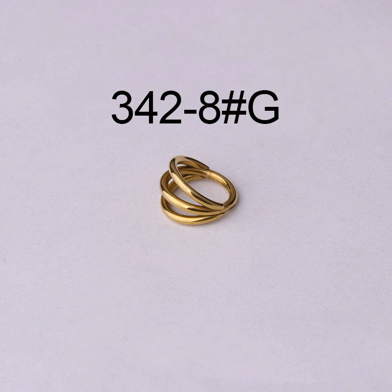 Unisex Threelayer Closed Ring Ear And Nose Piercing Jewelry Electroplated 316 Stainless Steel With Geometric Design - Image 7