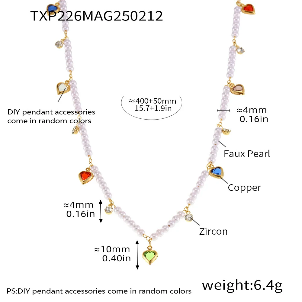 Unisex Titanium Steel And Copper Zircon Love Clavicle Chain Jewelry With Electroplating And Chain Pattern - Image 5