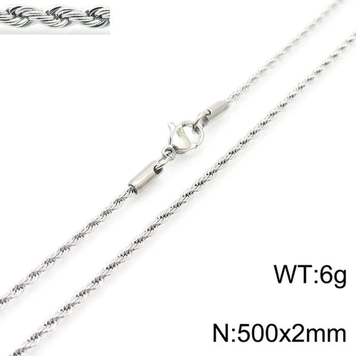 Unisex Titanium Steel Twist Chain Necklace With Geometry Pattern And Gold Inlaid Pendant - Image 6