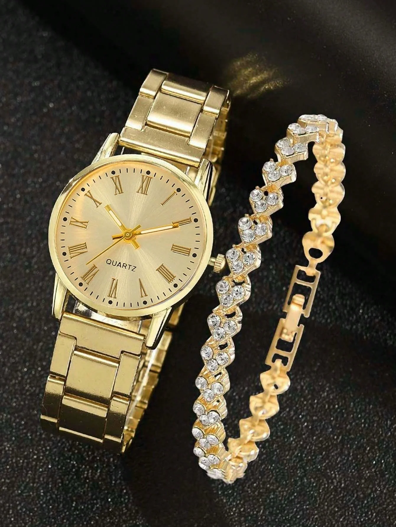 Universal Casual Alloy Case Round Dial Quartz Watch With Steel Band And Ordinary Glass Mirror - Image 17