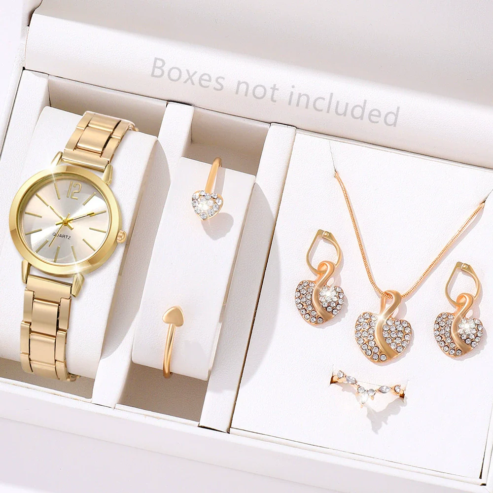 Universal Casual Alloy Case Round Dial Quartz Watch With Steel Band And Ordinary Glass Mirror - Image 23