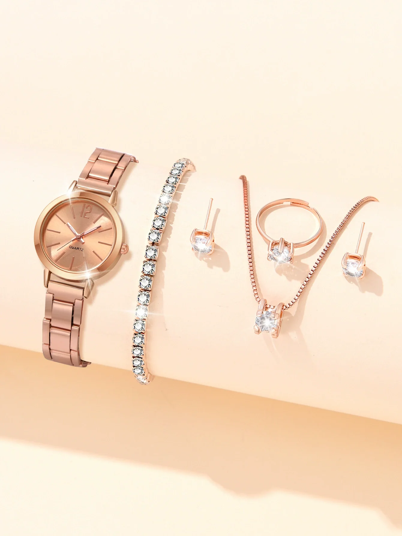 Universal Casual Alloy Case Round Dial Quartz Watch With Steel Band And Ordinary Glass Mirror - Image 24