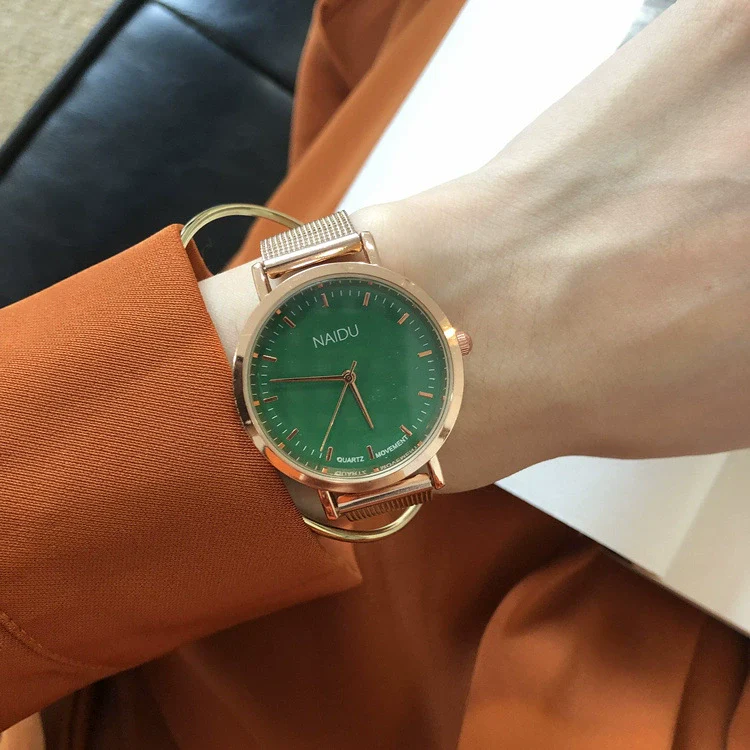 Universal Fashion Casual Simple Allmatch Plastic Case Stainless Steel Belt Round Dial Watch - Image 6