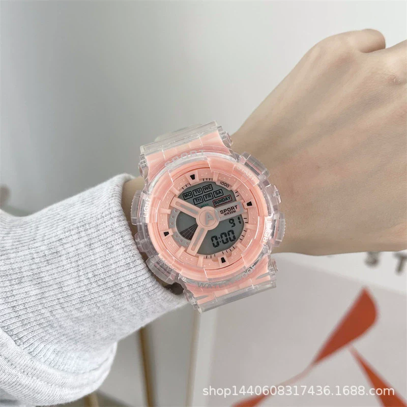 Universal Leisure Plastic And Silicone Transparent Strap Electronic Watch - Image 7