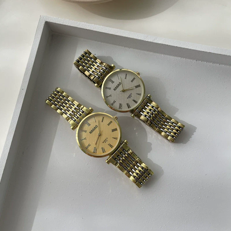 Universal Retro Style Alloy Belt Quartz Watch With Roman Round Dial And Ordinary Glass Mirror - Image 4