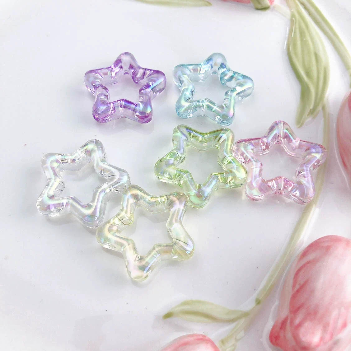 Uvplated Acrylic Photo Frame Love Stars Diy Handmade String Beads Mobile Phone Chain Pendant Jewelry Clothing Accessories - Image 24