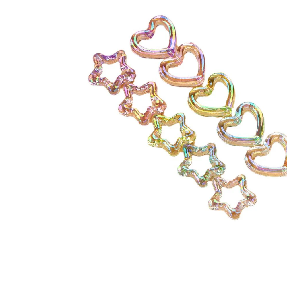Uvplated Acrylic Photo Frame Love Stars Diy Handmade String Beads Mobile Phone Chain Pendant Jewelry Clothing Accessories - Image 3