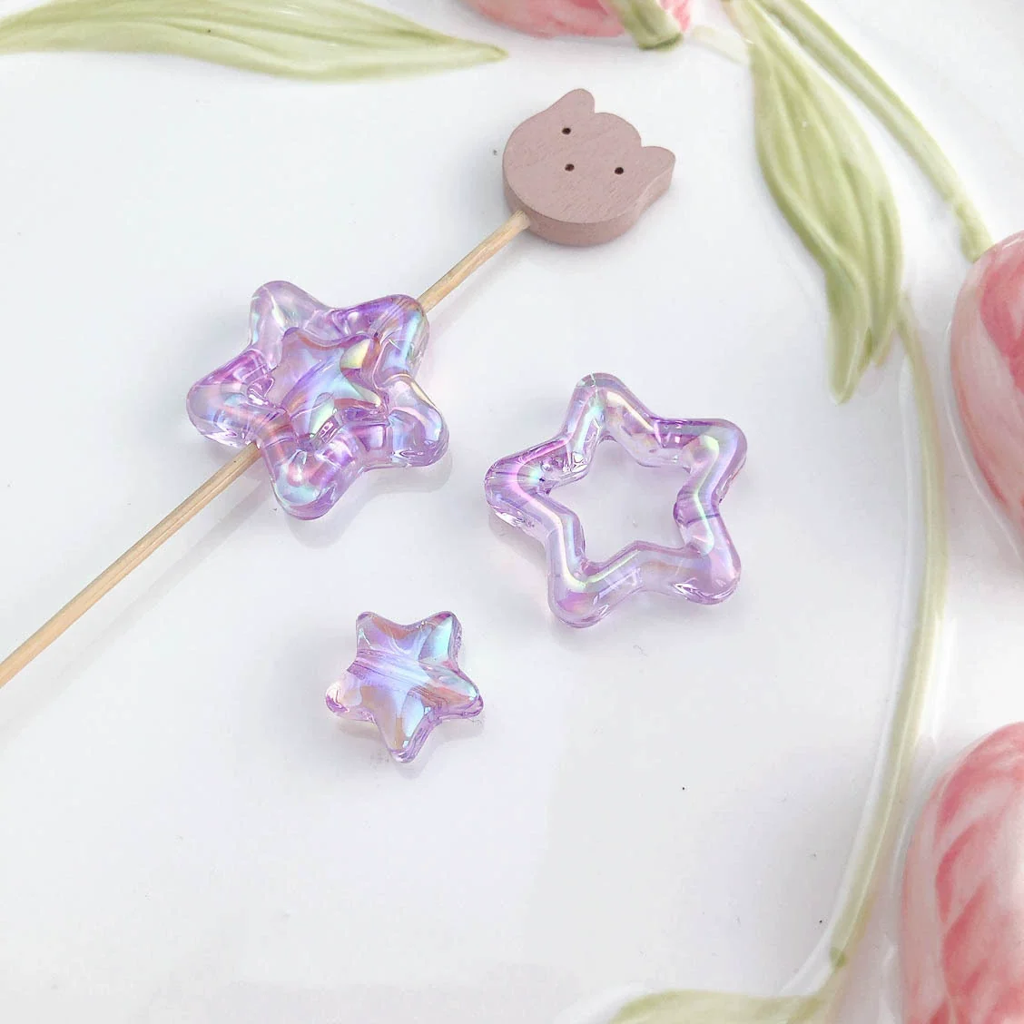 Uvplated Acrylic Photo Frame Love Stars Diy Handmade String Beads Mobile Phone Chain Pendant Jewelry Clothing Accessories - Image 39