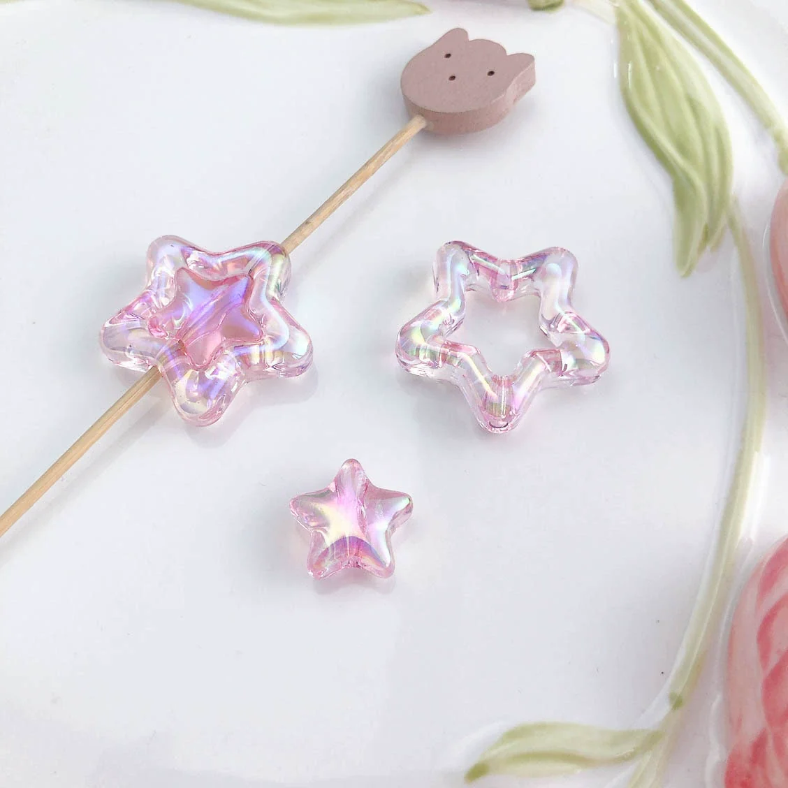 Uvplated Acrylic Photo Frame Love Stars Diy Handmade String Beads Mobile Phone Chain Pendant Jewelry Clothing Accessories - Image 43