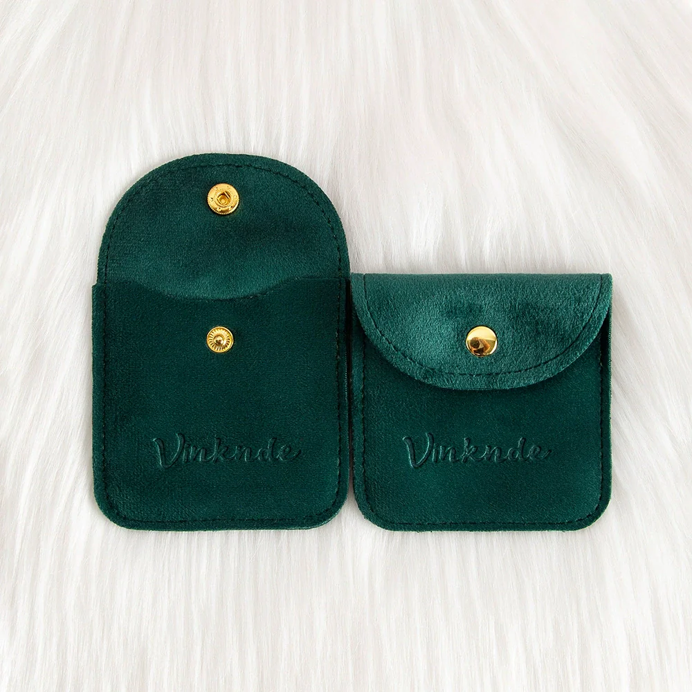 Velvet Jewelry Storage Bag Rounded Corner Snap For Ring Earrings Bracelet Necklace Pendant - Image 5
