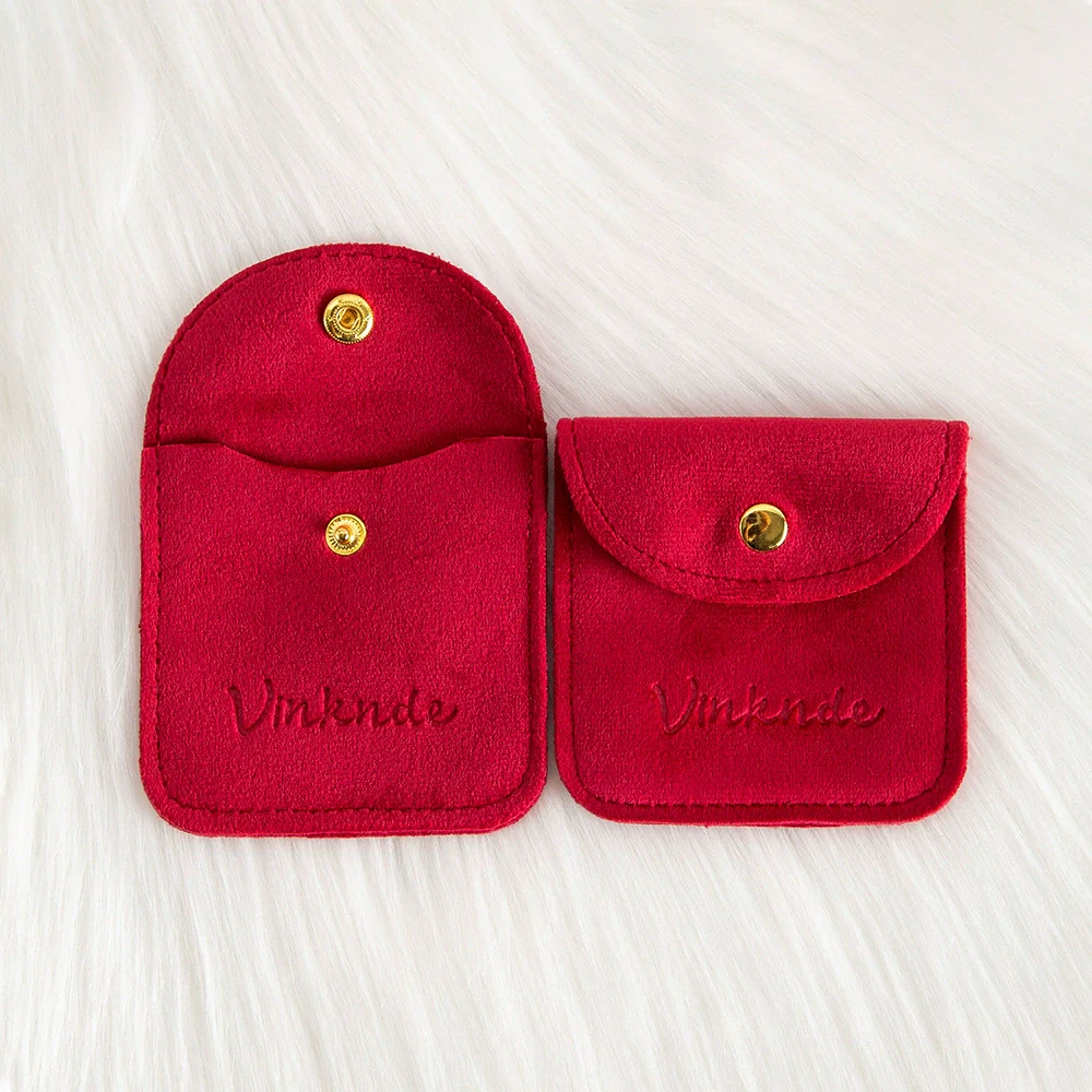 Velvet Jewelry Storage Bag Rounded Corner Snap For Ring Earrings Bracelet Necklace Pendant - Image 6