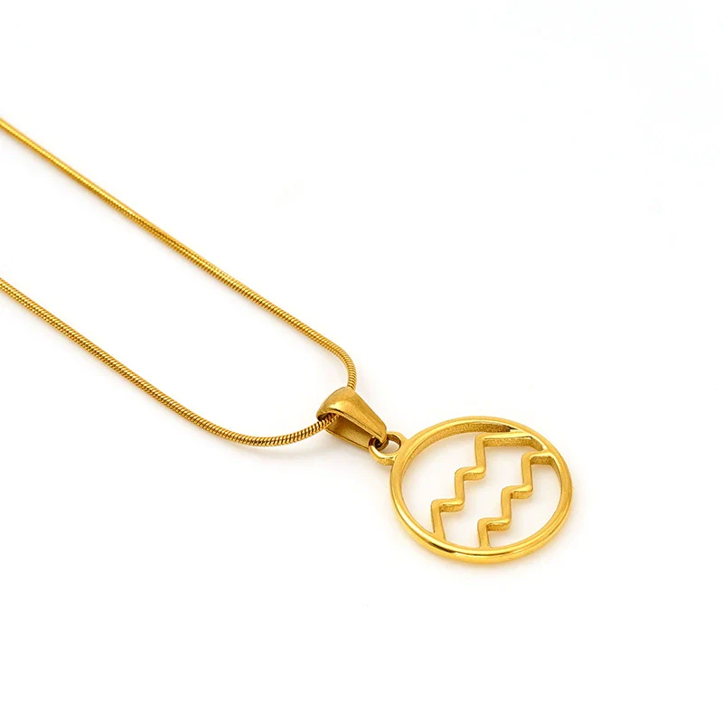 Versatile Hollow Constellation Pendant 316L Stainless Steel Clavicle Chain Electroplated Fashion Necklace - Image 16
