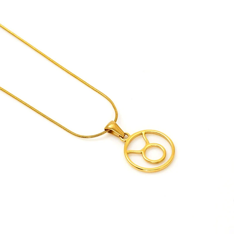 Versatile Hollow Constellation Pendant 316L Stainless Steel Clavicle Chain Electroplated Fashion Necklace - Image 7