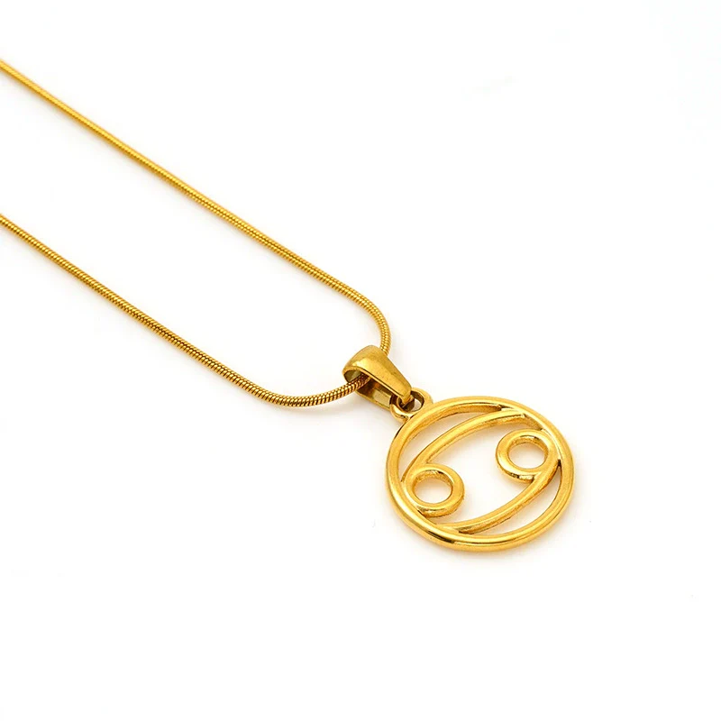 Versatile Hollow Constellation Pendant 316L Stainless Steel Clavicle Chain Electroplated Fashion Necklace - Image 9