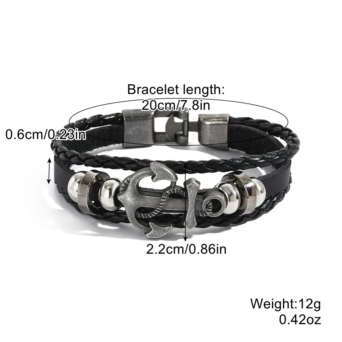 Vintage Leather Bracelet Geometric Style Electroplating Unisex - Image 11