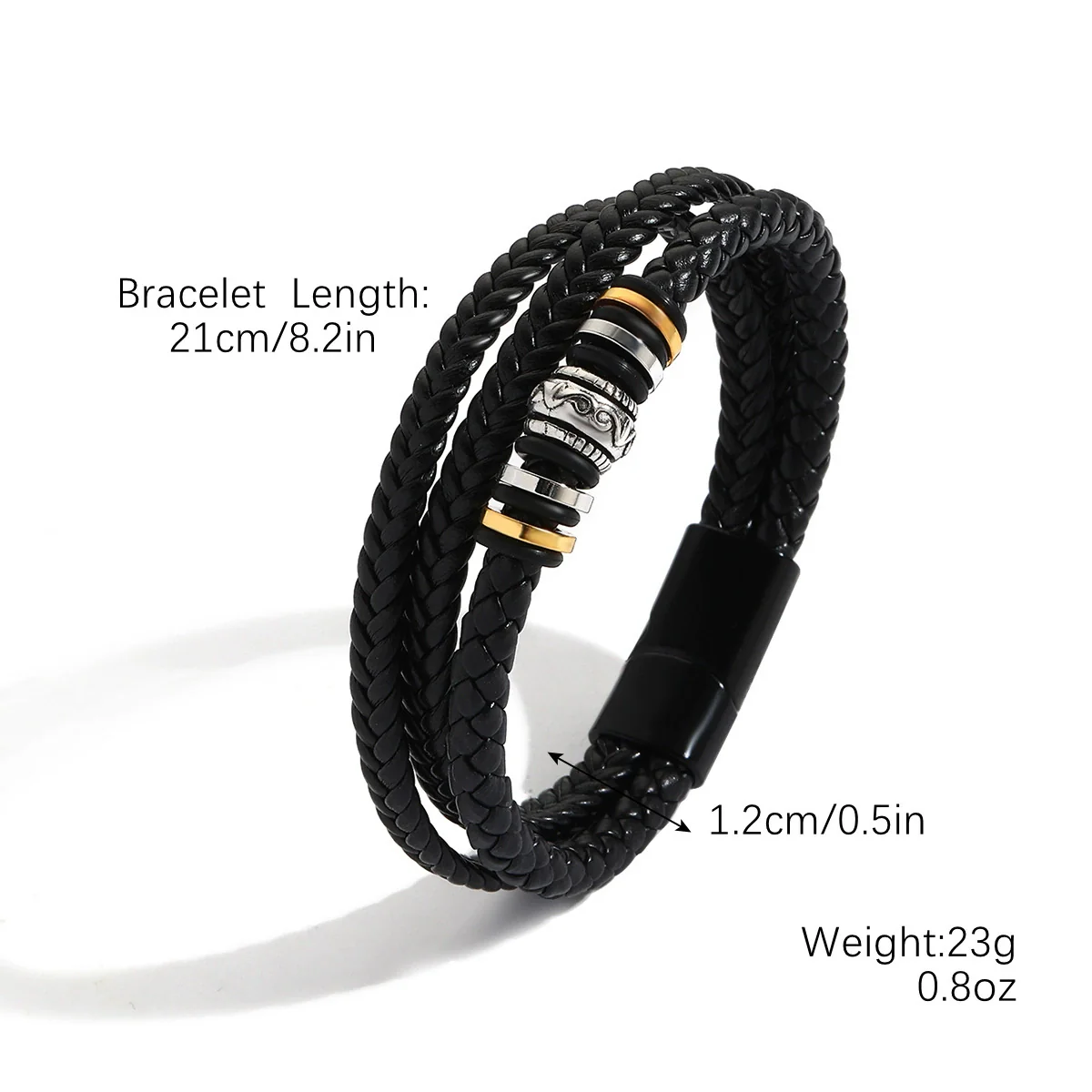 Vintage Leather Bracelet Geometric Style Electroplating Unisex - Image 12
