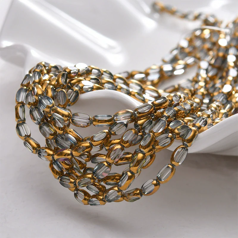 Vintage Mini Oval Cut Crystal Glass Glaze Beads Jewelry Making Material For Necklace And Bracelet - Image 11