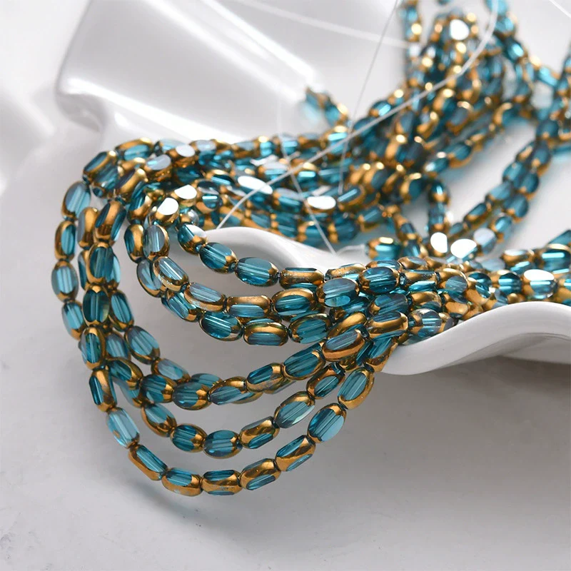 Vintage Mini Oval Cut Crystal Glass Glaze Beads Jewelry Making Material For Necklace And Bracelet - Image 12