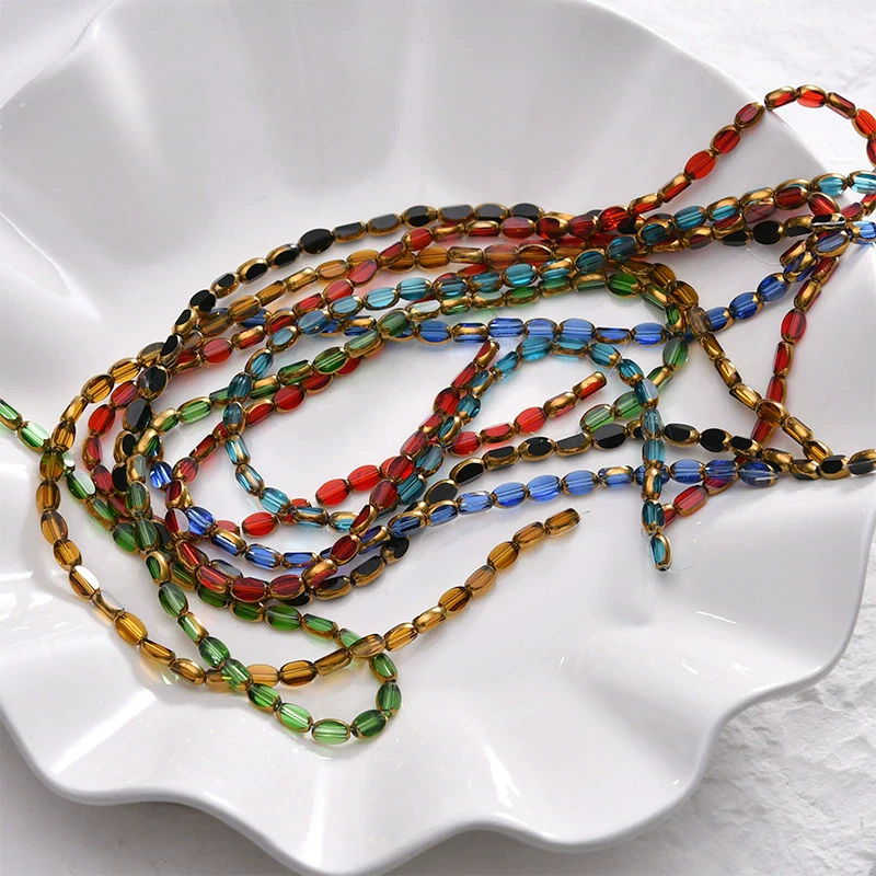 Vintage Mini Oval Cut Crystal Glass Glaze Beads Jewelry Making Material For Necklace And Bracelet - Image 2