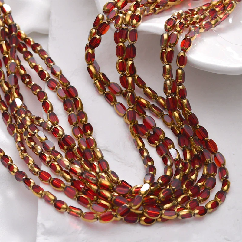 Vintage Mini Oval Cut Crystal Glass Glaze Beads Jewelry Making Material For Necklace And Bracelet - Image 5