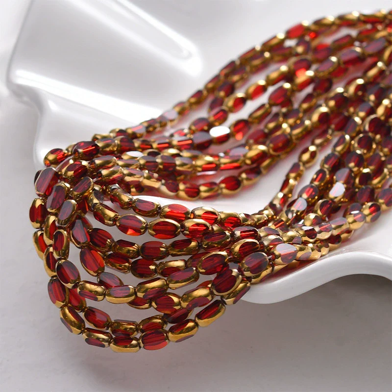 Vintage Mini Oval Cut Crystal Glass Glaze Beads Jewelry Making Material For Necklace And Bracelet - Image 6
