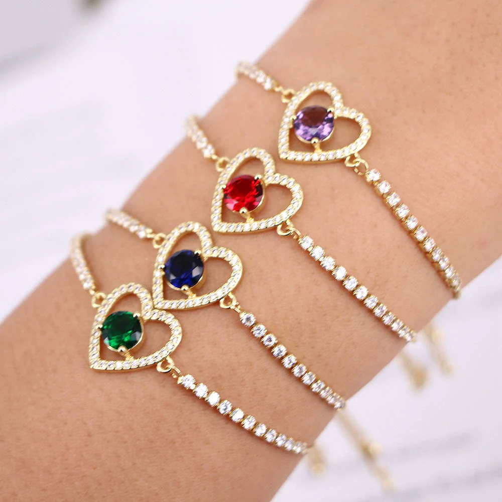 Vintage Simple Heartshaped Copper Women's Electroplated Bracelet - Image 4