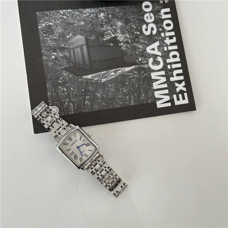 Vintage Square Roman Casual Alloy Band Quartz Couple's Watch - Image 6