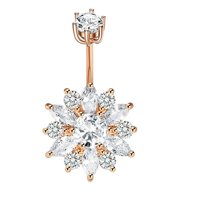 Vintage Stainless Steel Navel Ring Set With The Crown Pattern For Body Piercing - Image 12