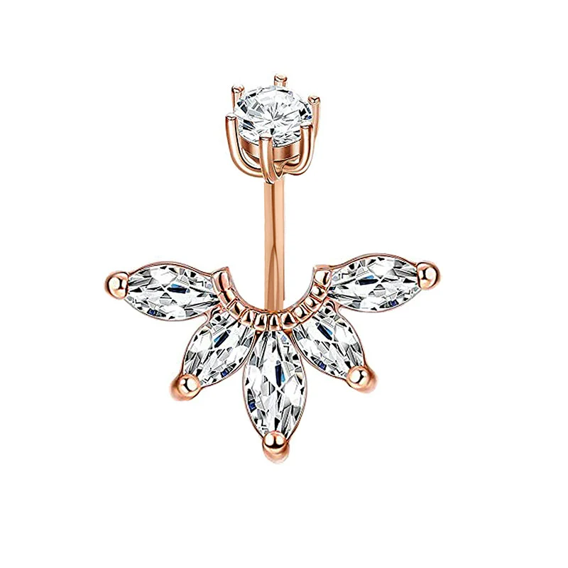 Vintage Stainless Steel Navel Ring Set With The Crown Pattern For Body Piercing - Image 13