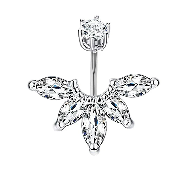 Vintage Stainless Steel Navel Ring Set With The Crown Pattern For Body Piercing - Image 14