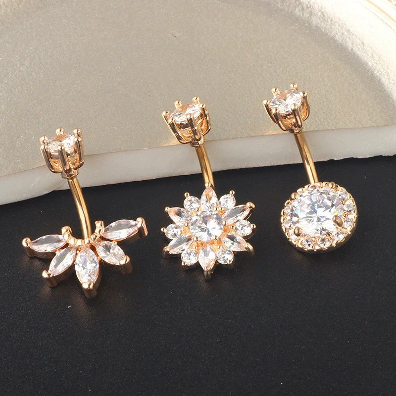 Vintage Stainless Steel Navel Ring Set With The Crown Pattern For Body Piercing - Image 4
