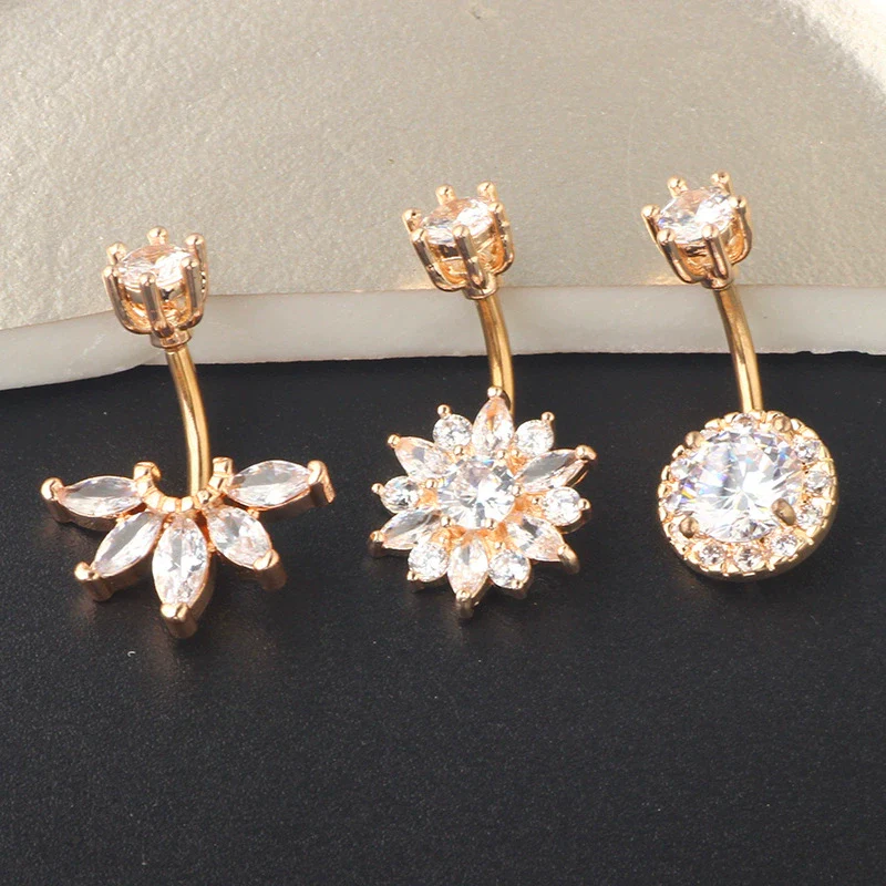 Vintage Stainless Steel Navel Ring Set With The Crown Pattern For Body Piercing - Image 5