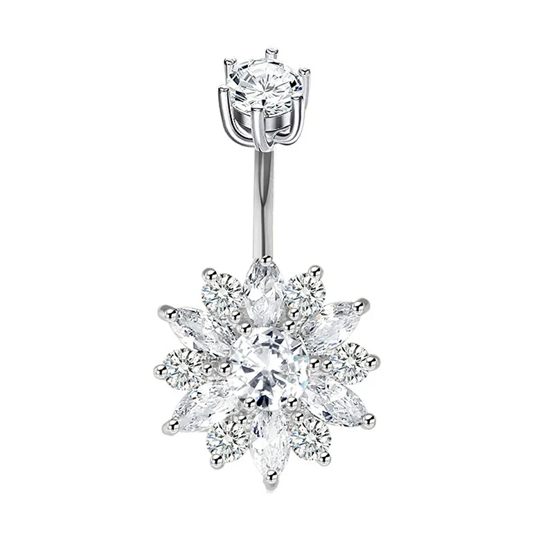 Vintage Stainless Steel Navel Ring Set With The Crown Pattern For Body Piercing - Image 9