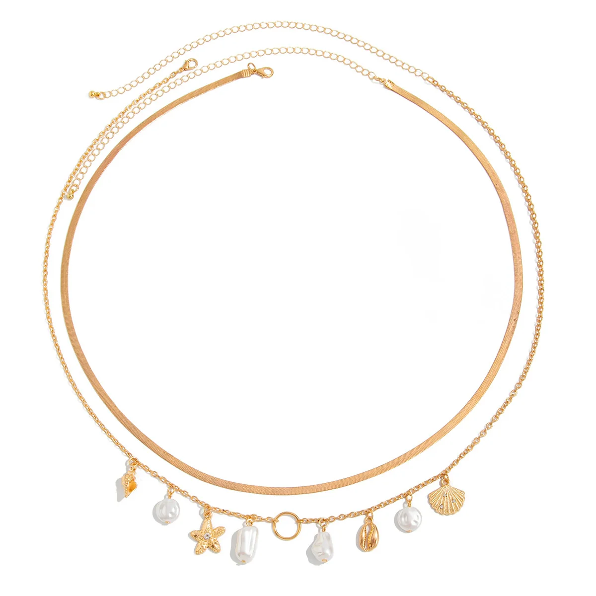 Waist Chain Body Chain Metal Imitation Pearl Starfish Scallop Shell Conch Fashion Snake Bone Chain For Female - Image 5