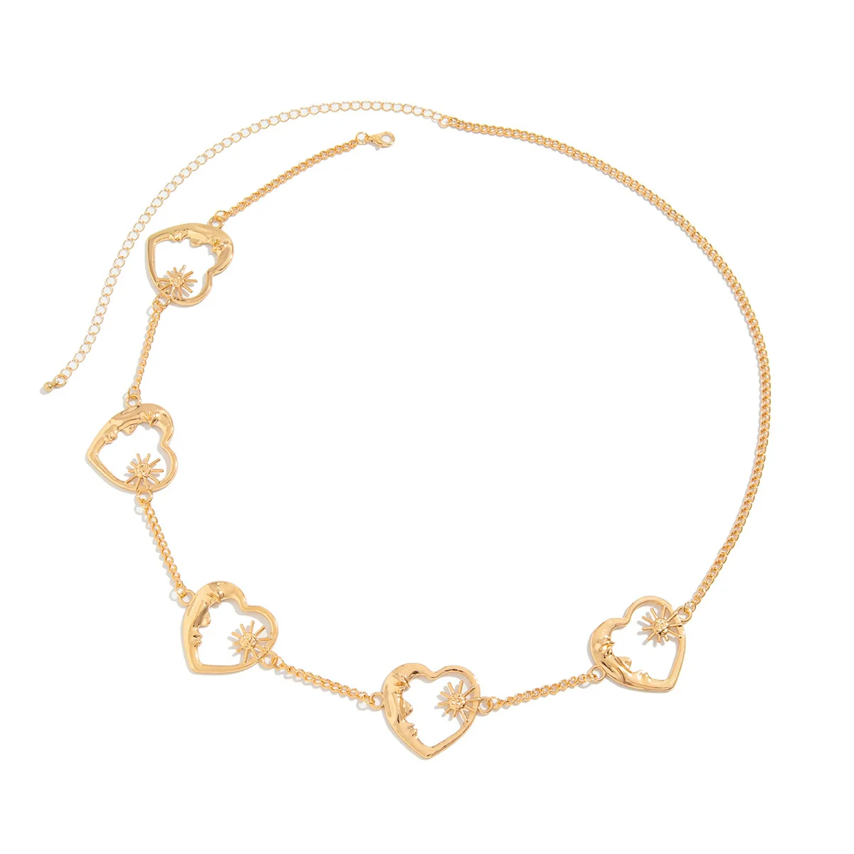 Waist Chain Body Chain Retro Crescent Love Style Metal Iron Chain Alloy - Image 5