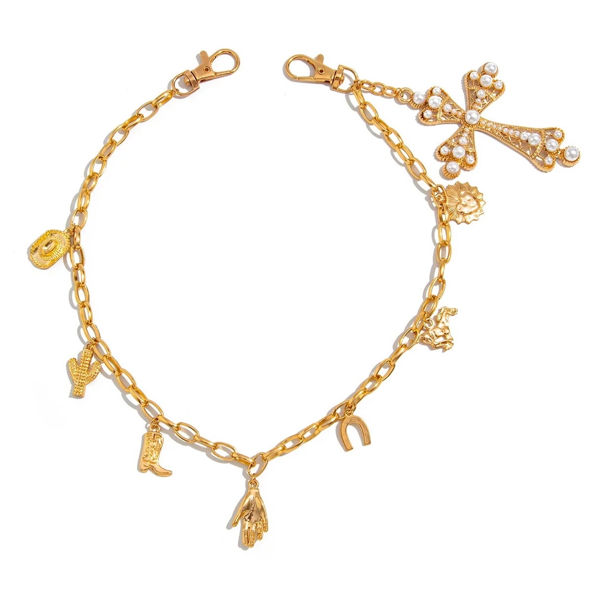 Waist Chain Hiphop Style Metal Imitation Pearl Pendant Tassel Chain - Image 5