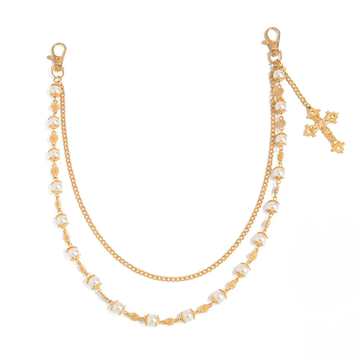 Waist Chain Hiphop Style Metal Imitation Pearl Pendant Tassel Chain - Image 7