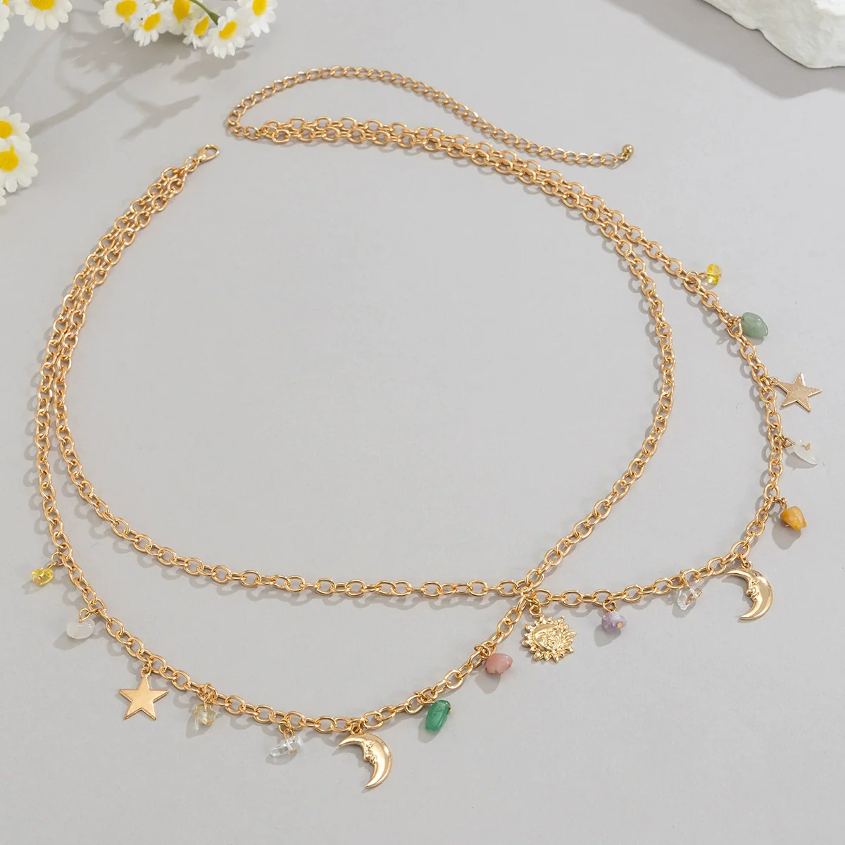 Waist Chain Iron Chain Gravel Alloy Star And Moon Pendant Fashion For Women - Image 4