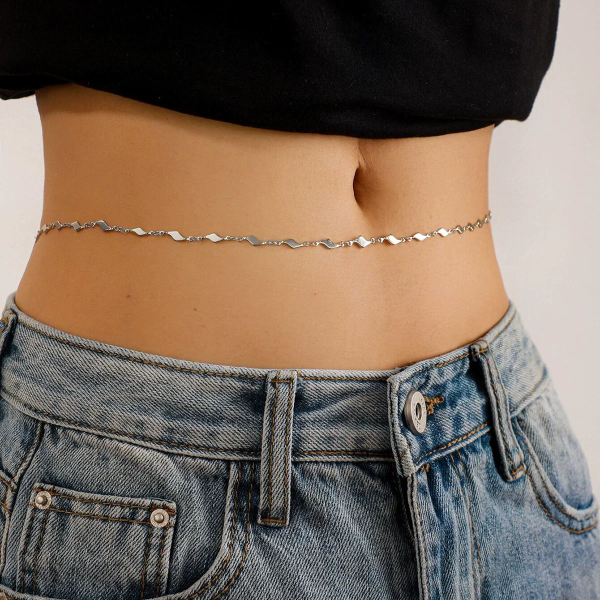 Waist Chain Metal Alloy Geometric Circle Leaves Love Tassel Water Drop Style
