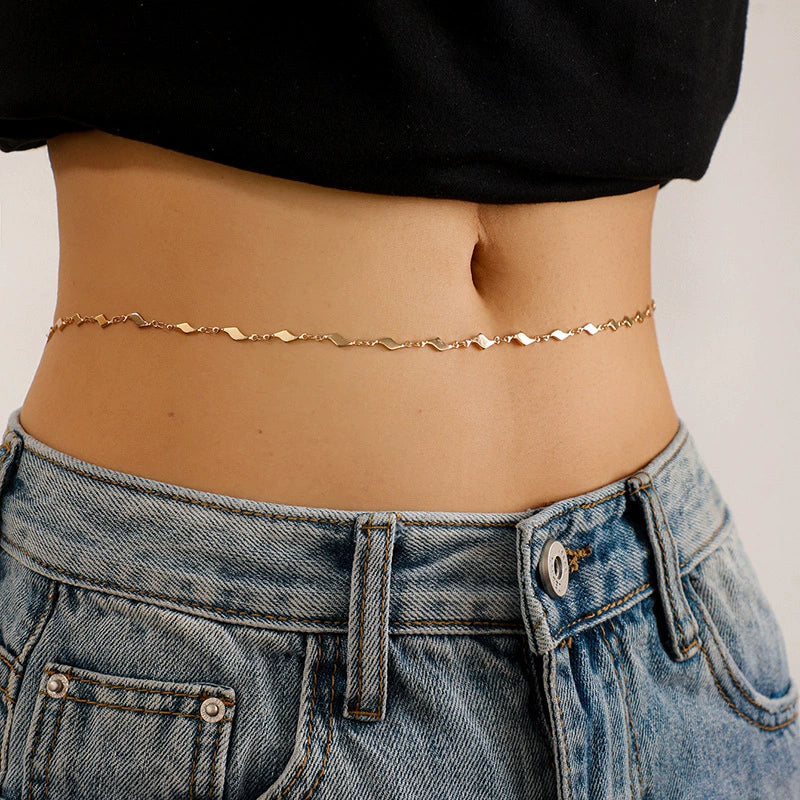 Waist Chain Metal Alloy Geometric Circle Leaves Love Tassel Water Drop Style - Image 2
