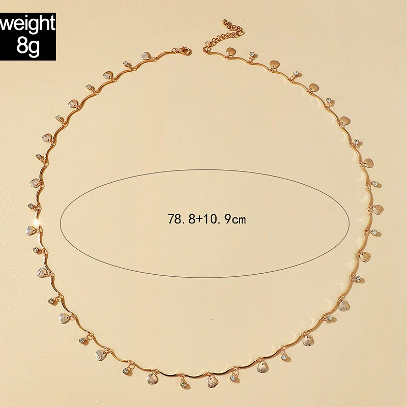 Waist Chain Metal Alloy Geometric Circle Leaves Love Tassel Water Drop Style - Image 3