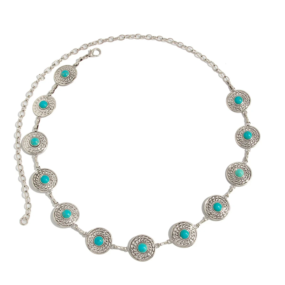Waist Chain Metal Imitation Turquoise Retro Style For Women - Image 5