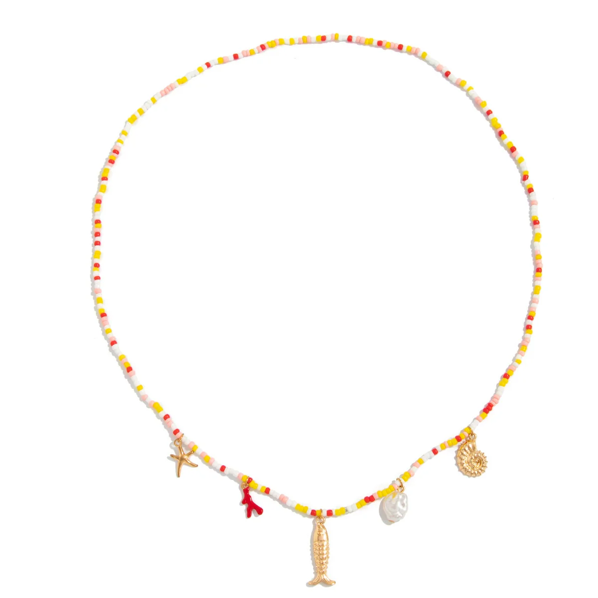 Waist Chain Metal Starfish Shell Fish Tail Minimalist Beaded Elastic Waist Jewelry - Image 5