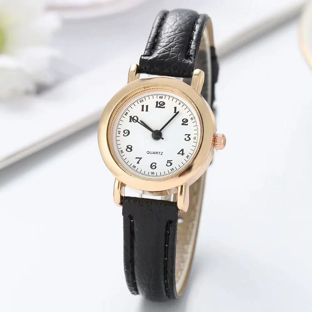 Watch Alloy Case Imitation Leather Strap Round Dial Leisure Style For Students - Image 3