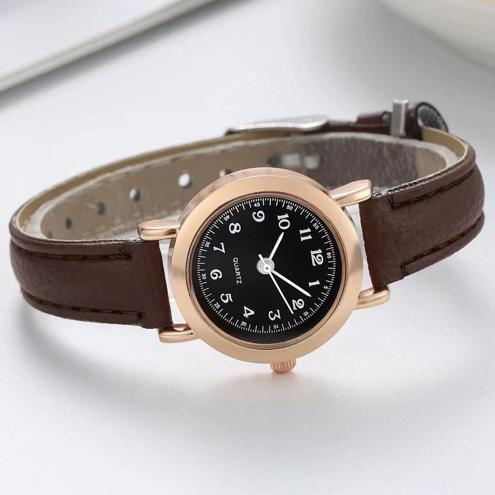 Watch Alloy Case Imitation Leather Strap Round Dial Leisure Style For Students - Image 6
