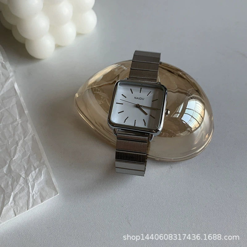 Watch Alloy Case Ordinary Glass Mirror Golden Bamboo Square Green Dial Retro Simple Elegant Women's Leisure Design - Image 4